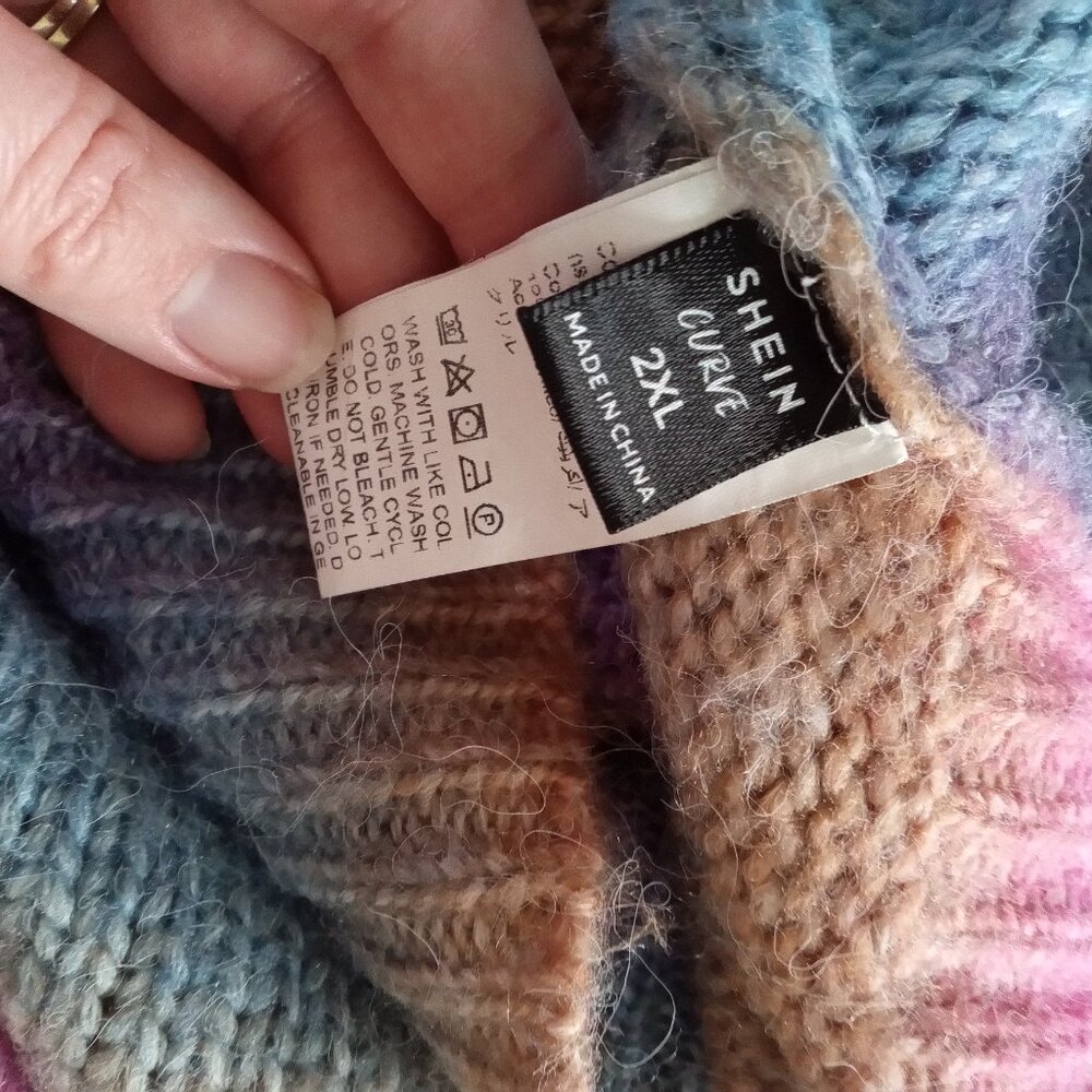Oversize Pastel Rainbow Sweater - Shein Curve 2XL - Picture 4 of 4